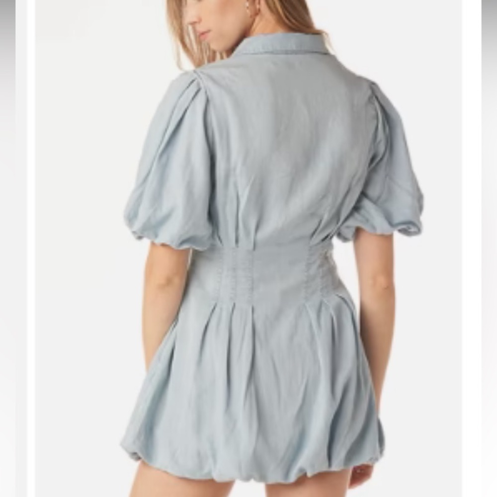 Tart Collections Kara Dress Open Air Blues XS Tencel Rayon Baloon Short Sleeves - Picture 3 of 16